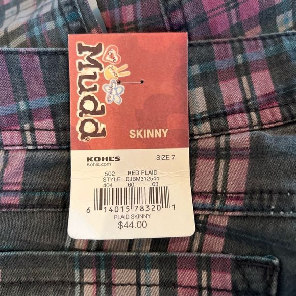 Mudd plaid skinny jeans size 7 - Picture 4 of 6